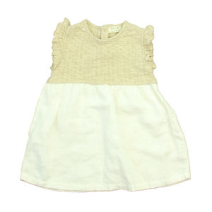 Play Up Girls Taupe | White Dress size: 12 Months